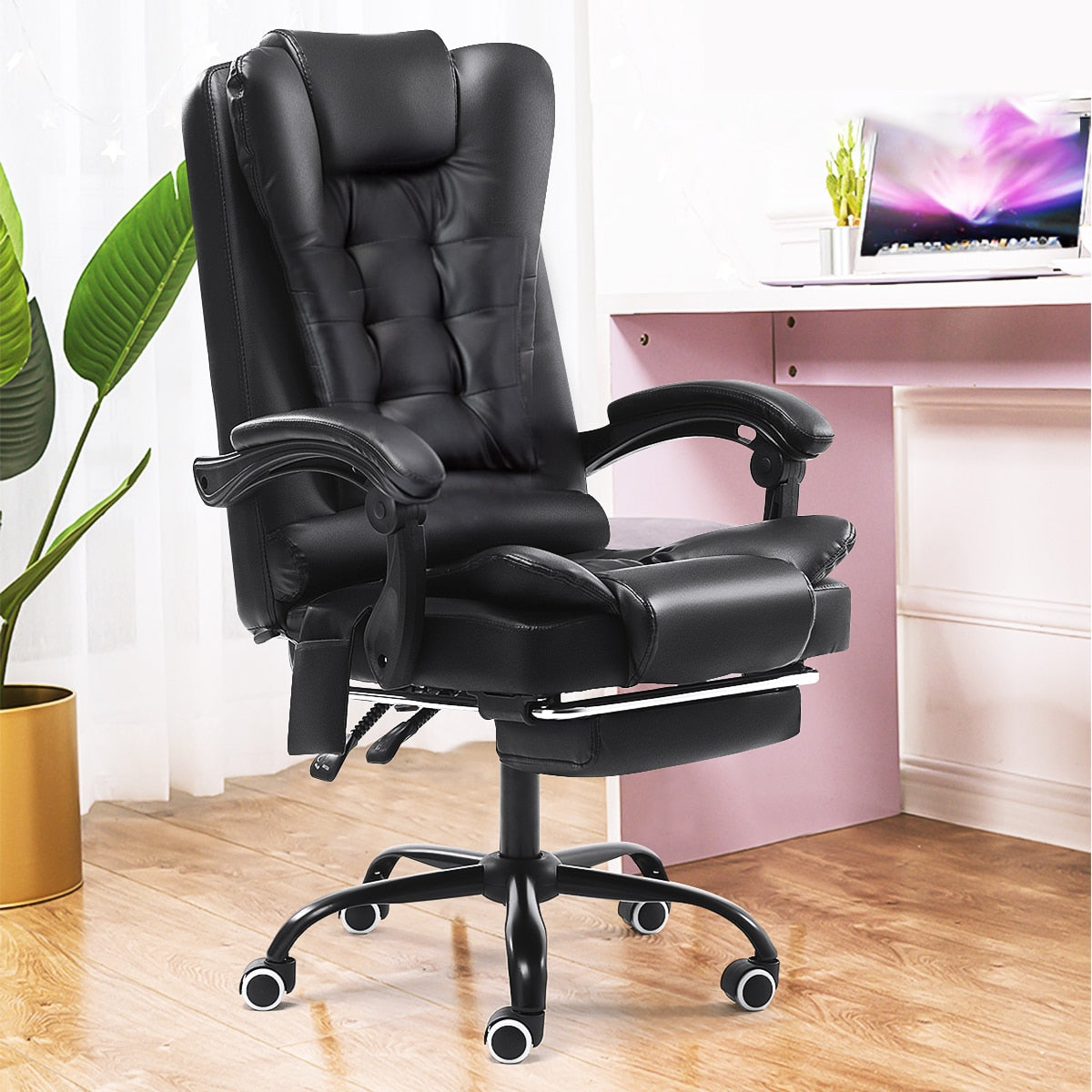Computer Adjustable Office Chair Gaming Leather Executive Swivel Gamer Chair Lifting Rotatable Armchair